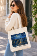 geanta tote din panza canvas starry sky over the river rhone